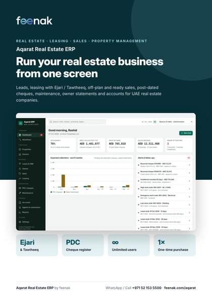 Aqarat Real Estate ERP brochure cover