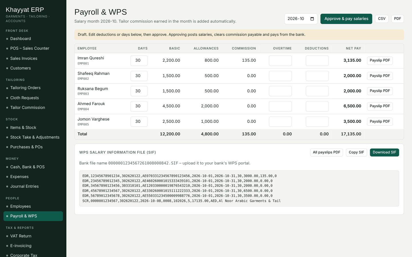 Khayyat payroll and WPS